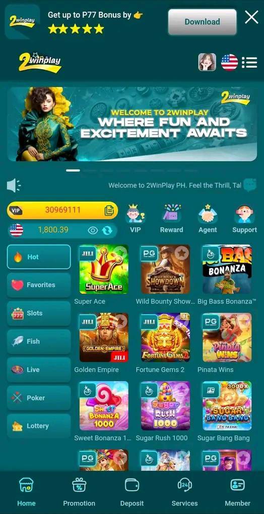 2WinPlay Casino App - Preview - Casino Lobby